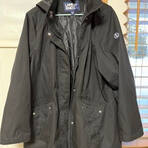 Lands' End Black hooded women’s tunic Jacket